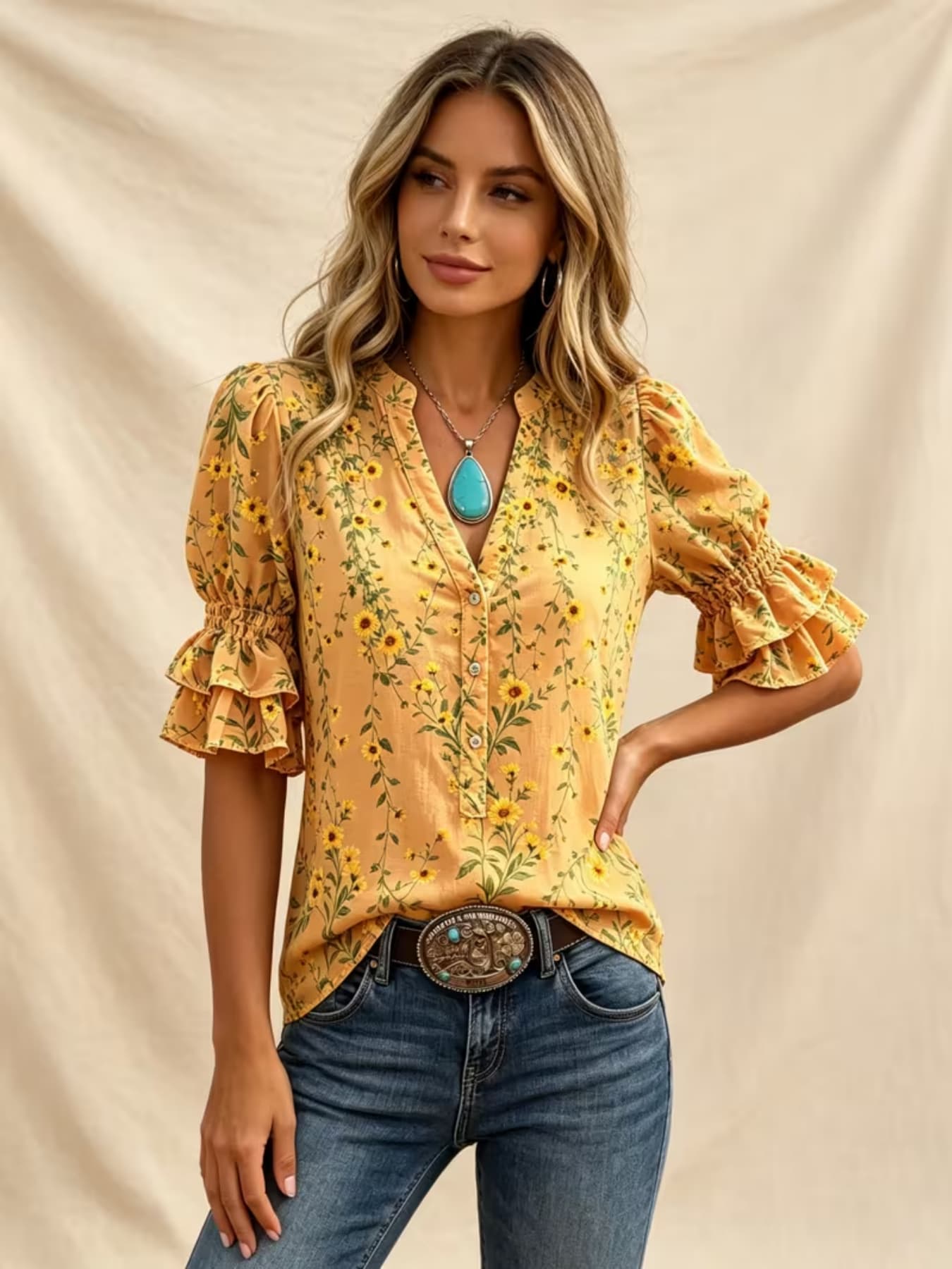 Damska bluzka w stylu kowbojsk – Romper Floral Print recenzja i cena