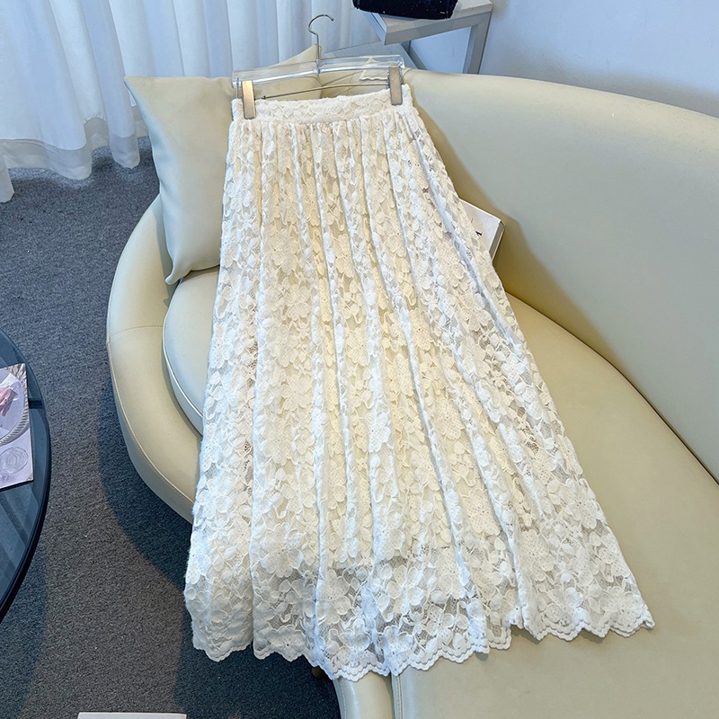 Francuski kremowy, beżowy, tró – Midi Skirt Floral recenzja i cena
